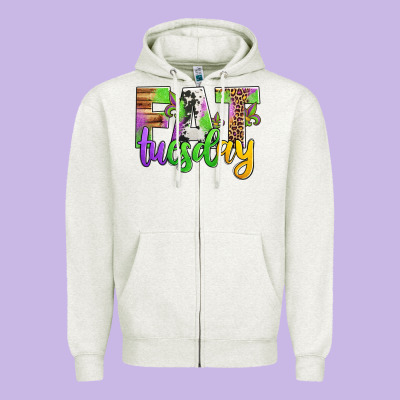 Fat Tuesday Mardi Gras Zipper Hoodie Designed By Jasminsmagicworld