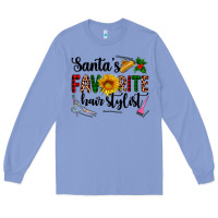 Colony Blue santa's favorite  hair stylist Long Sleeve Tee - AdoDesignShop