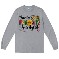 Heather Grey santa's favorite  hair stylist Long Sleeve Tee - AdoDesignShop