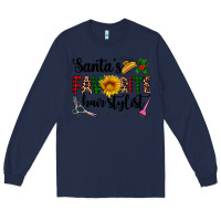 Navy santa's favorite  hair stylist Long Sleeve Tee - AdoDesignShop