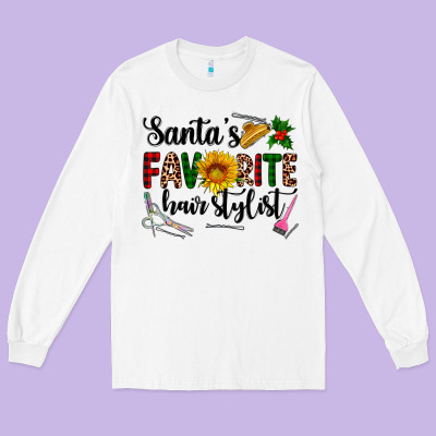 Santa's Favorite  Hair Stylist Long Sleeve Tee Designed By Adodesignshop