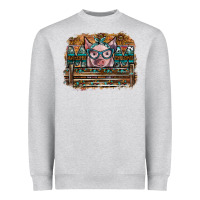 Heather Grey mom pig Heavyweight Sweatshirt - SublimationCraftShop