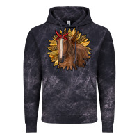 Cloud Black sunflower with horse Vintage Hoodie - RanaPortraitStore