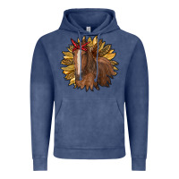 Vintage Denim sunflower with horse Vintage Hoodie - RanaPortraitStore