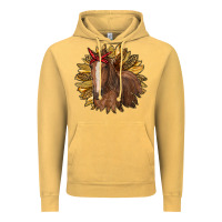 Vintage Mustard sunflower with horse Vintage Hoodie - RanaPortraitStore