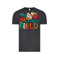 Vintage Black my heart is on that field baseball Vintage Tee - HRA Design Shop