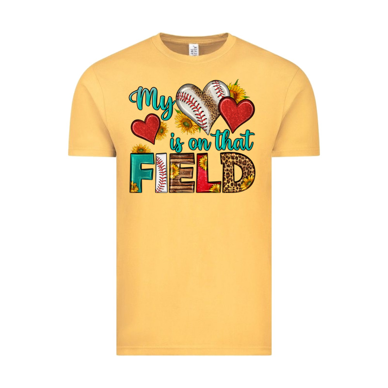 My Heart Is On That Field Baseball Vintage Tee by HRA Design Shop | Teevron