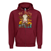 Burgundy heifer with sunflowers Zipper Hoodie - LillyAllenDesigns