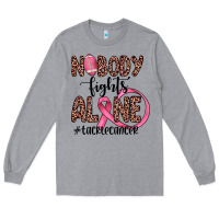 Heather Grey nobody fights alone #tacklecancer Long Sleeve Tee - JahusDesignShop