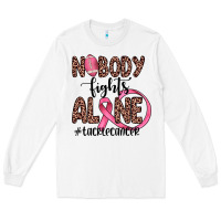White nobody fights alone #tacklecancer Long Sleeve Tee - JahusDesignShop
