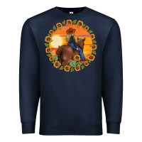Navy cowgirl sunflower Premium Sweatshirt - MaliasSmallBusiness