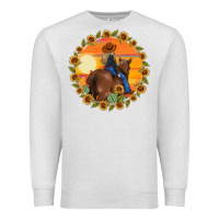 Oatmeal Heather cowgirl sunflower Premium Sweatshirt - MaliasSmallBusiness