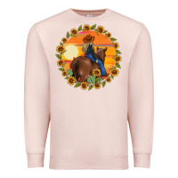 Pale Pink cowgirl sunflower Premium Sweatshirt - MaliasSmallBusiness