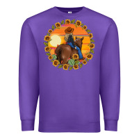 Purple cowgirl sunflower Premium Sweatshirt - MaliasSmallBusiness
