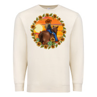 Sandshell cowgirl sunflower Premium Sweatshirt - MaliasSmallBusiness