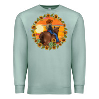 Seafoam cowgirl sunflower Premium Sweatshirt - MaliasSmallBusiness