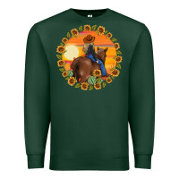 Sports Green cowgirl sunflower Premium Sweatshirt - MaliasSmallBusiness
