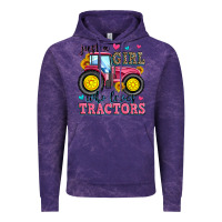 Cloud Purple just a girl who loves tractors Vintage Hoodie - Zillion Design Studio
