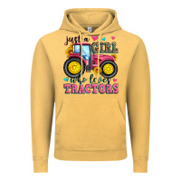 Vintage Mustard just a girl who loves tractors Vintage Hoodie - Zillion Design Studio