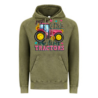 Vintage Olive just a girl who loves tractors Vintage Hoodie - Zillion Design Studio