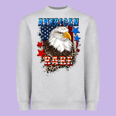 American Babe  4th Of July Heavyweight Sweatshirt Designed By Cowgirlartshop