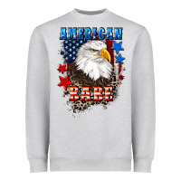 Heather Grey American Babe  4th of july Heavyweight Sweatshirt - CowGirlArtShop