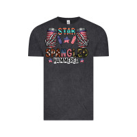 Vintage Black star spangled hammered Vintage Tee - CowhideDigitalArt