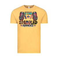 Vintage Mustard star spangled hammered Vintage Tee - CowhideDigitalArt
