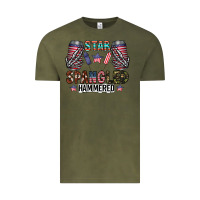 Vintage Olive star spangled hammered Vintage Tee - CowhideDigitalArt