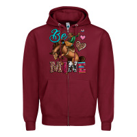 Burgundy be mine cowboy rodeo valentines day Zipper Hoodie - Jasminsmagicworld