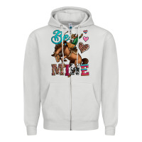 Dove Grey be mine cowboy rodeo valentines day Zipper Hoodie - Jasminsmagicworld