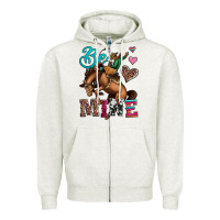 Oatmeal Heather be mine cowboy rodeo valentines day Zipper Hoodie - Jasminsmagicworld