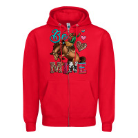 Red be mine cowboy rodeo valentines day Zipper Hoodie - Jasminsmagicworld