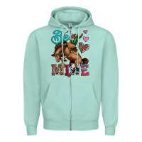 Seafoam be mine cowboy rodeo valentines day Zipper Hoodie - Jasminsmagicworld
