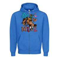 True Royal be mine cowboy rodeo valentines day Zipper Hoodie - Jasminsmagicworld