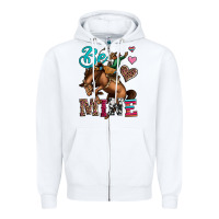 White be mine cowboy rodeo valentines day Zipper Hoodie - Jasminsmagicworld