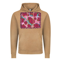 Pink Rose Leopard Background Vintage Hoodie | Teevron