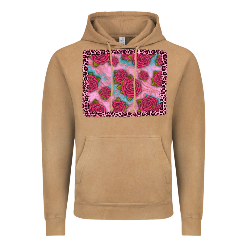 Pink Rose Leopard Background Vintage Hoodie by JahusDesignShop | Teevron