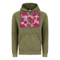 Vintage Olive pink rose leopard background Vintage Hoodie - JahusDesignShop
