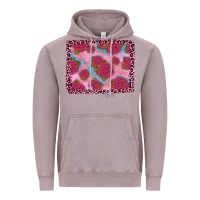 Vintage Zinc pink rose leopard background Vintage Hoodie - JahusDesignShop