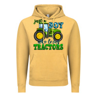 Just A Boy Who Loves Tractors Vintage Hoodie | Teevron