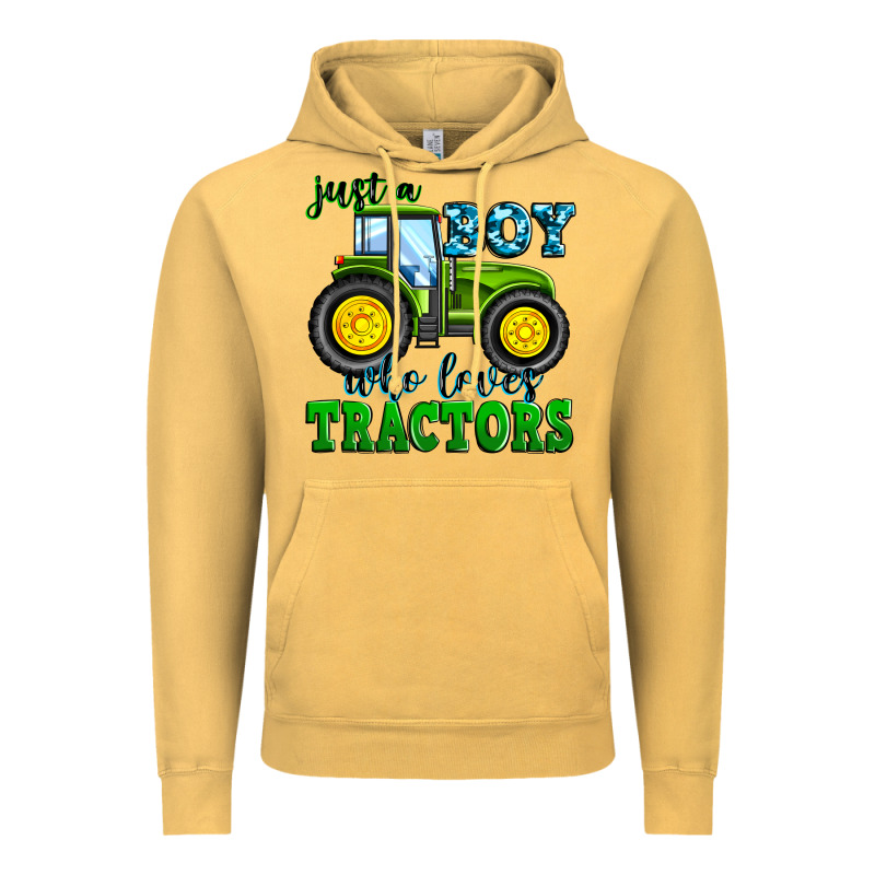 Just A Boy Who Loves Tractors Vintage Hoodie by Zillion Design Studio | Teevron