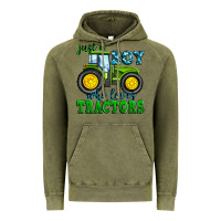 Vintage Olive just a boy who loves tractors Vintage Hoodie - Zillion Design Studio
