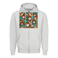 Dove Grey baseball turquoise gemstones western patterns Zipper Hoodie - BarkalooDesign