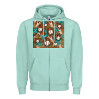 Seafoam baseball turquoise gemstones western patterns Zipper Hoodie - BarkalooDesign