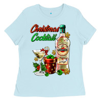 Baby Blue christmas cocktail martini and gift Ladies Tee - AdoDesignShop