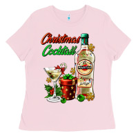 Bubblegum Pink christmas cocktail martini and gift Ladies Tee - AdoDesignShop