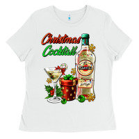 White christmas cocktail martini and gift Ladies Tee - AdoDesignShop