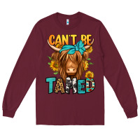Burgundy can't be tamed longhaired cow Long Sleeve Tee - Jasminsmagicworld