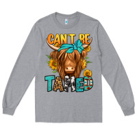 Heather Grey can't be tamed longhaired cow Long Sleeve Tee - Jasminsmagicworld